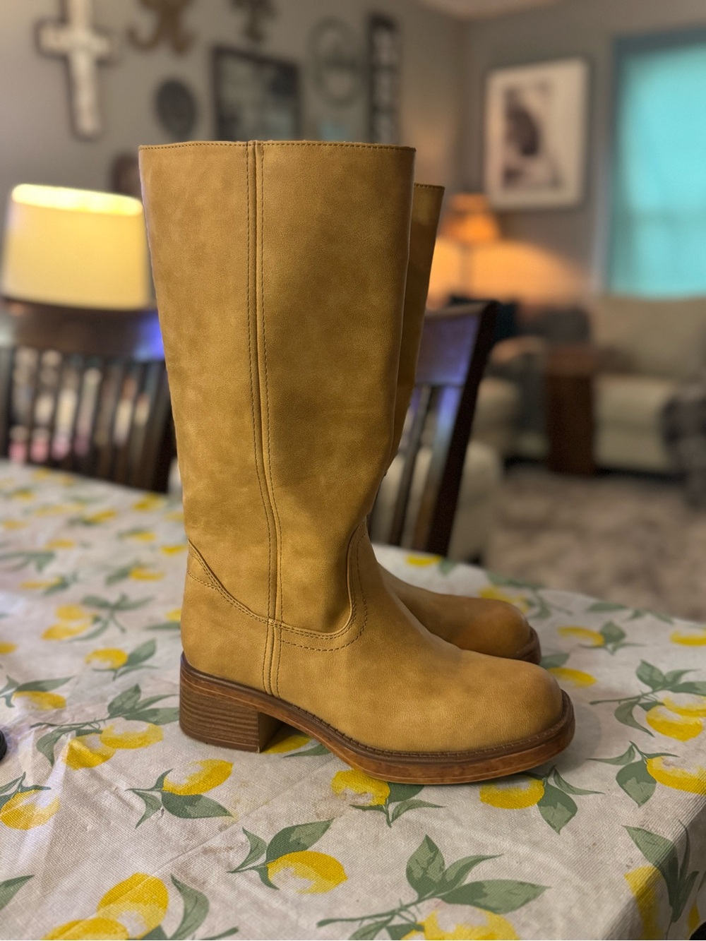 Women's Tall Tan Leather Boots